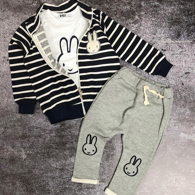 Костюм 3 в 1, бавовна, двунитка з начосом: кофта, штани, реглан "Kyex" (86 см)