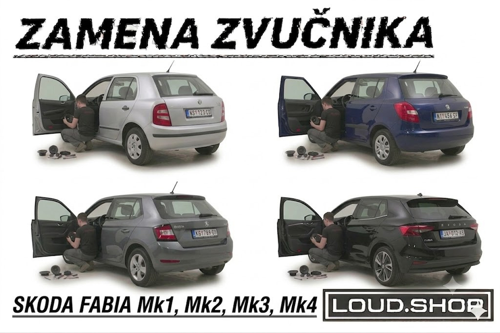 Komplet Zvučnika za Skoda Fabia Mk1 , Mk2 , Mk3 i Mk4