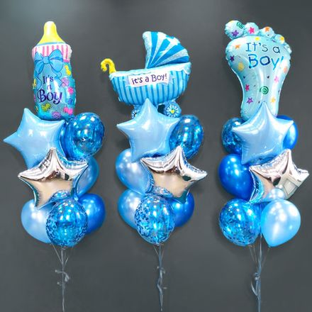 Шарики на рождение сына: фигуры, звезды и латексные