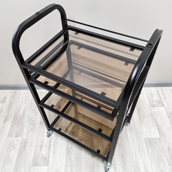 Косметологическая тележка стекло R-4v black