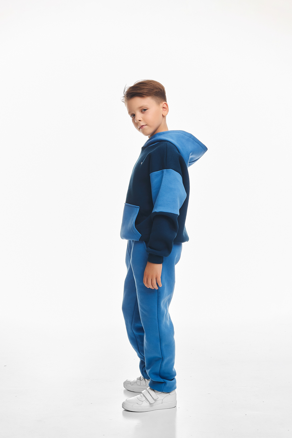 Детский спортивный утепленный костюм Kindamor Cozy Champion Blue/Dark Blue, флис для мальчика