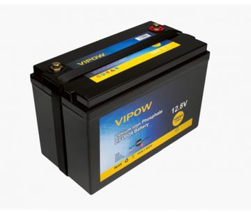 Акумуляторна батарея Vipow LiFePO4 12.8V 100Ah із вбудованою ВМS платою 80A
