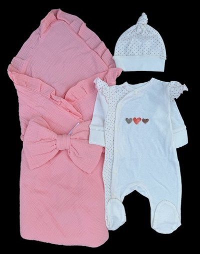 Набір на виписку з пологового та для повсякденного користування для дівчинки (56 розмір)