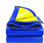 Тент 4х6м. Желто-синий. "Патриот". Плотность 90г\м2. От дождя, снега для тени. Усиленный край