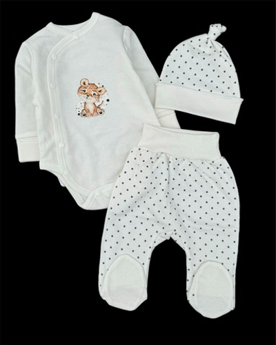 Комплект 3в1: боді з довгим рукавом, повзунки, шапочка "Тигренятко", футер ТМ “Happy ToT”