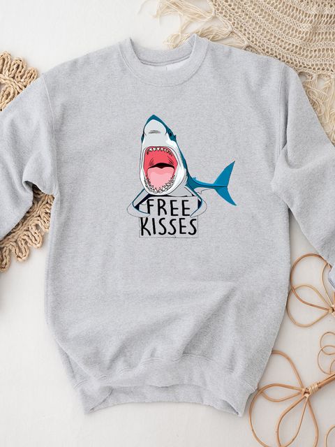 Світшот жіночий сірий Free Shark Kiss ZuZu