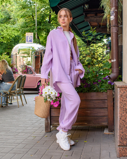 Брюки джогери бузкові для дівчинки (арт. 2822300206)