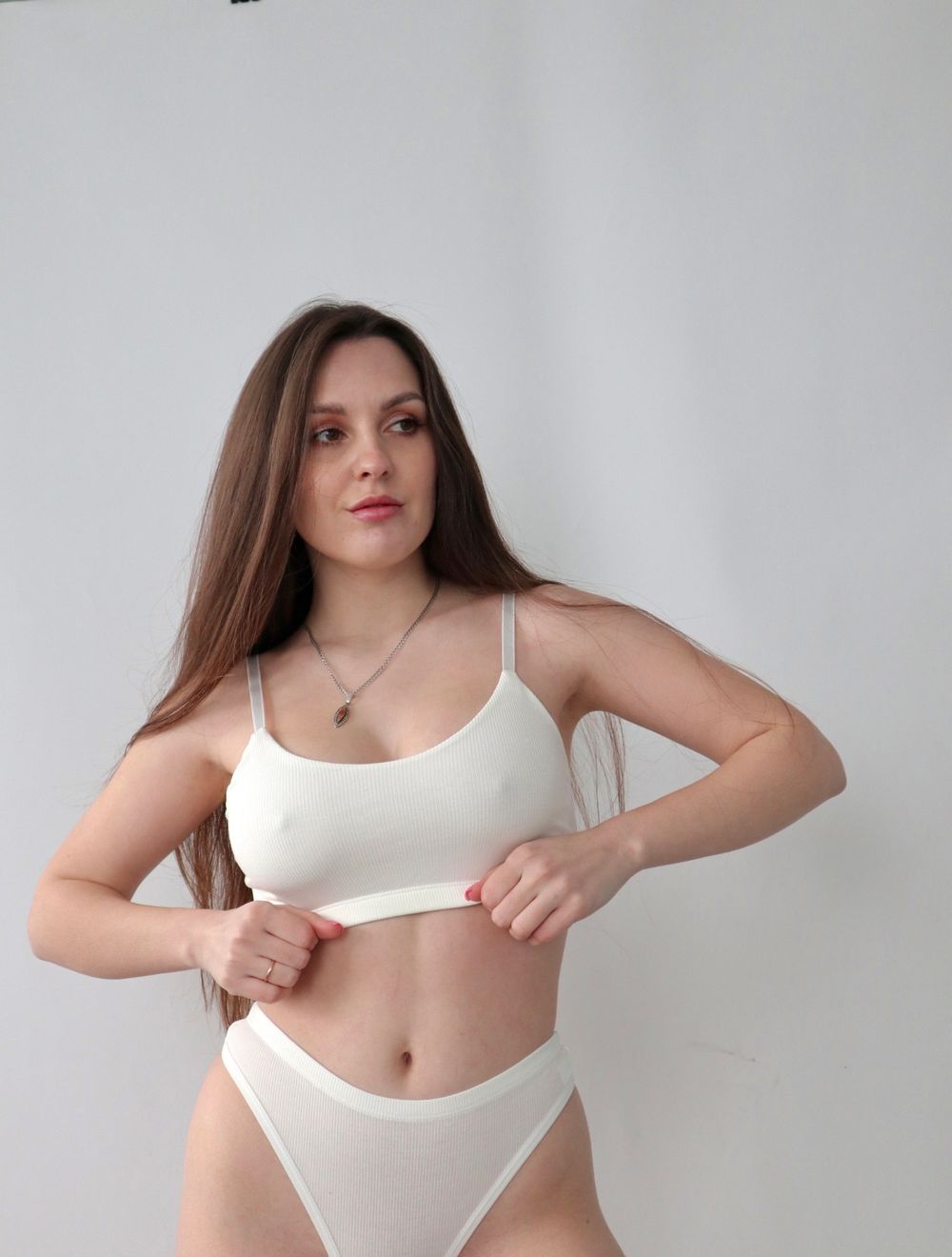 Комплект з топом в рубчик