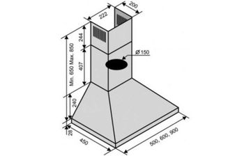 Витяжка VENTOLUX MILANO 60 INOX 1000 IT