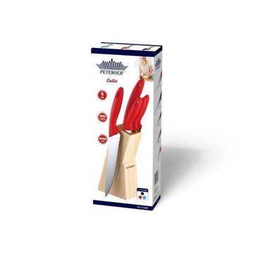 Набір ножів Peterhof PH 22408 red (5 ножів + підставка)