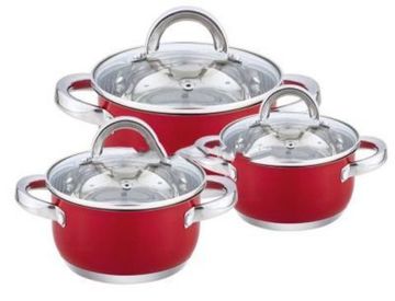 Набір каструль Barton Steel BS 6606 red 6 попер.