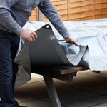 Тент 6х12 от дождя и снега, затеняющий 150г./м2 (серый) тарпаулиновый. Усиленные края.