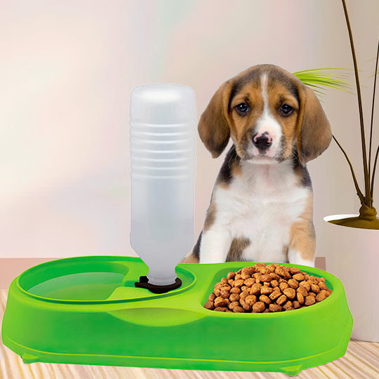 Миска для собак і котів з автоматичною поїлкою пластикова pet feeder Зелена/509