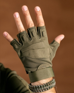 Рукавички тактичні без пальців хакі (арт. 9062200201)
