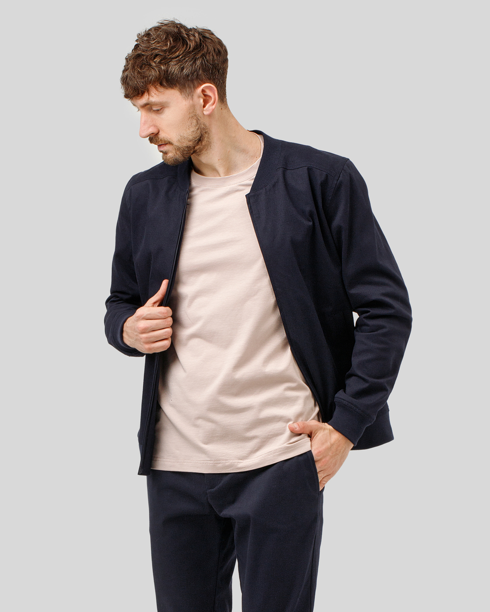 Бомбер чоловічий Casual темно-синій (арт. 6862300104)