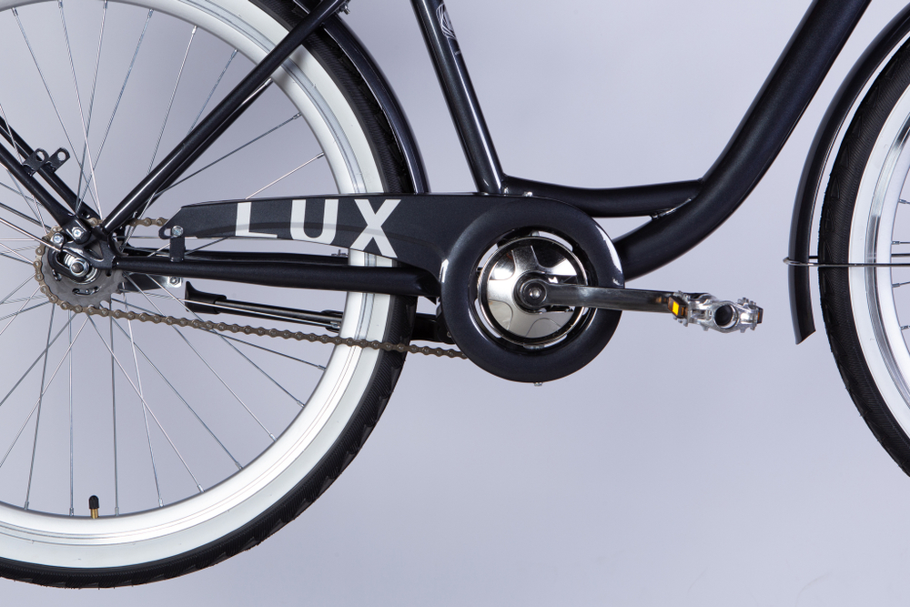 Велосипед городской 26 дюймов Dorozhnik Lux Velosteel 2025 с корзиной и багажником, рама 17"