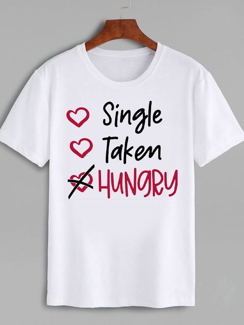 Футболка чоловіча біла Single Taken Hungry Love&Live