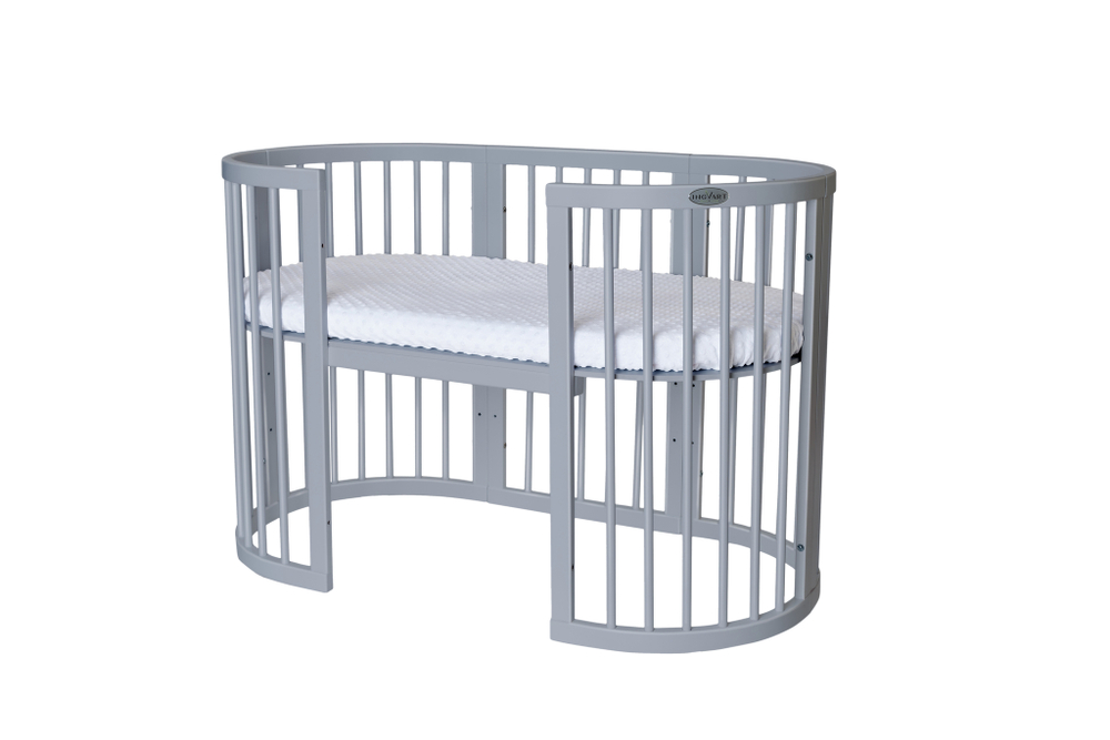 Детская кроватка-трансформер Ingvart Smart Bed 9 в 1 Oval (60*72) с сердечками