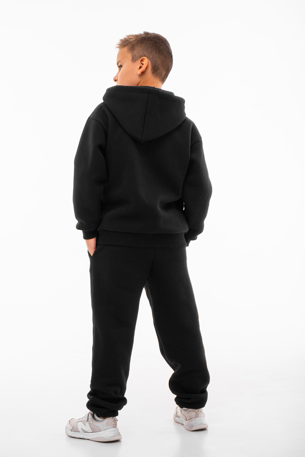 Дитячий спортивний утеплений костюм Kindamor Warm Autumn Black для хлопчика, фліс чорний