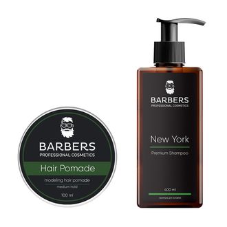 Помада для волосся Modeling Hair Pomade Medium Hold + Шампунь для чоловіків тонізуючий New York