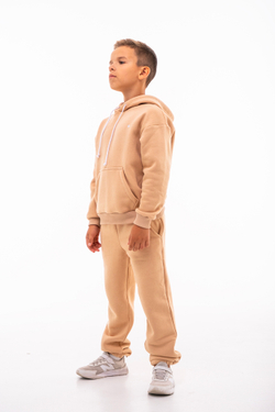 Дитячий спортивний утеплений костюм Kindamor Warm Autumn Beige для хлопчика, фліс бежевий
