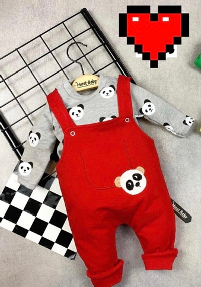 Напівкомбінезон з регланом "Пандочка", двунитка, бавовна ТМ "Murat Baby"