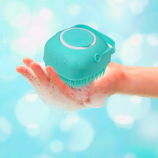 Силіконова масажна щітка мочалка для ванни Silicone Massage Bath Brush Бірюзова
