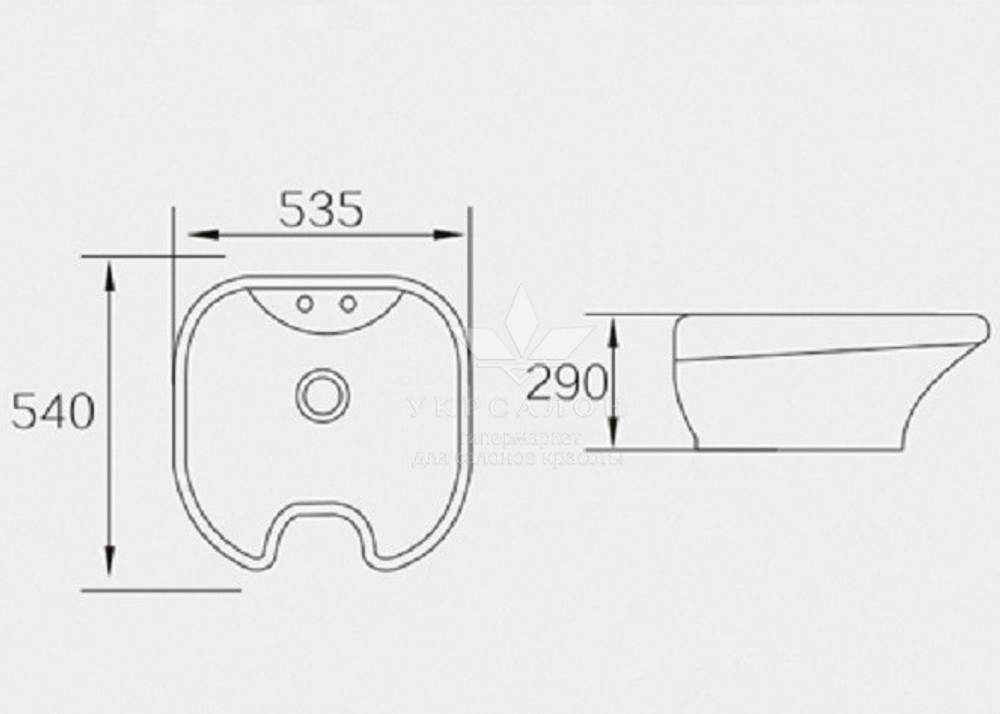 Раковина для перукарської мийки 013 чорна