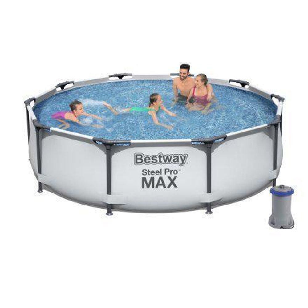 Бассейн каркасный круглый Bestway 56408 Steel Pro MAX 305х76 cм, 4678 л, с фильтр-насосом 1250 л/ч