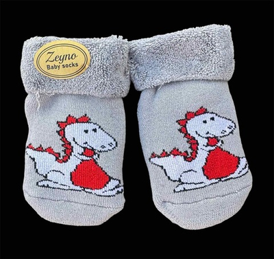 Шкарпетки "Dino", махра ТМ "Zeyno" (0-6 міс)