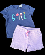 Костюм 2в1: футболка, шорти "Girl", бавовна ТМ "OVS, "ТМ "Cool club" (74 см)