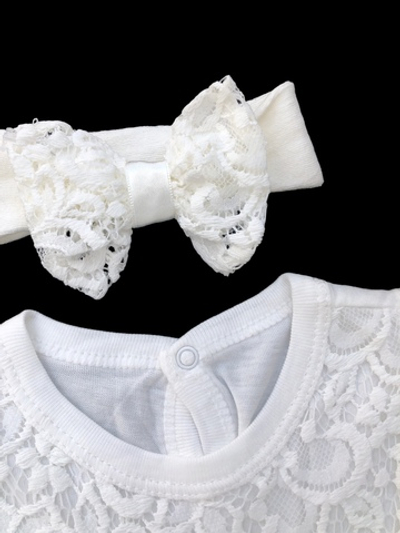 Пісочник з пов'язкою на голову, бавовна, мереживо ТМ "Idilbaby&Mamino"