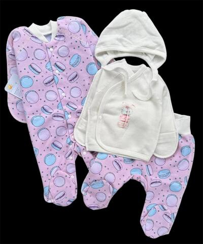 Комплект 4в1: чоловічок, льоля, повзунки, шапочка "Смаколики", футер ТМ "Happy ТoТ"