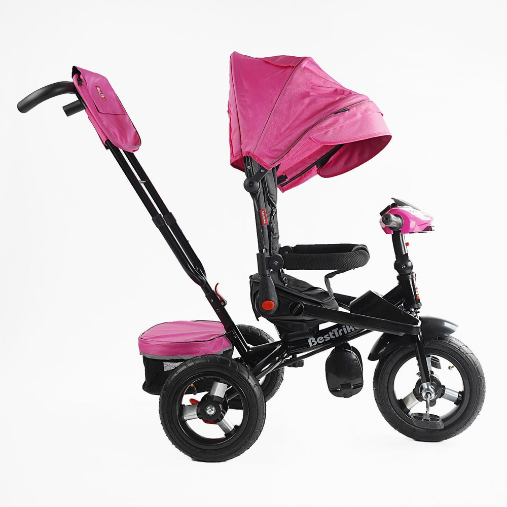 Дитячий триколісний велосипед Best Trike 6088 F надувні/фара, з USB, пультом, батьківською ручкою