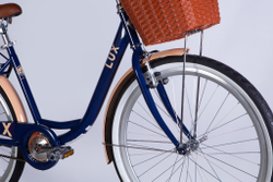 Велосипед городской 26 дюймов Dorozhnik Lux Velosteel 2025 с корзиной и багажником, рама 17"
