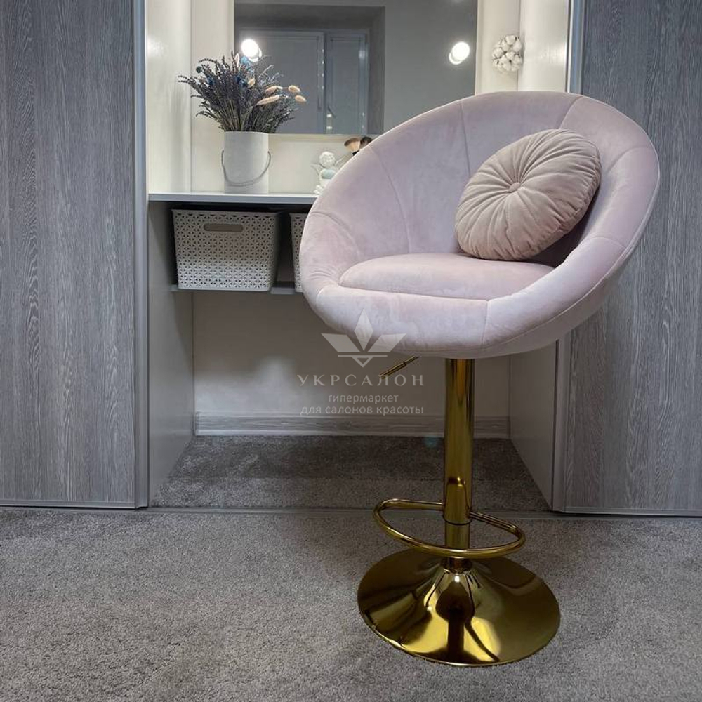 Стульчик для визажа Shell velor Gold