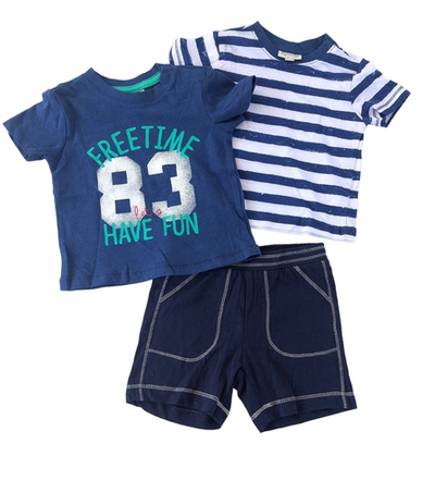 Костюм 3в1: шорти, футболки "FreeTime", бавовна ТМ "OVS" (62 см)