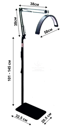 Безтіньова Led лампа для бьюті майстра універсальна AND, 40 Вт, чорна