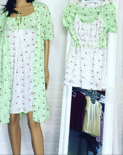 Комплект 4в1 для вагітних і годуючих мам: халат, сорочка, майка, шорти, бавовна "Trico" (розмір S)