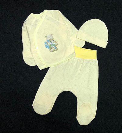 Комплект 3в1: льоля, повзунки, шапочка "Принт", рібана ажур ТМ “Happy ТОТ” (62 см)