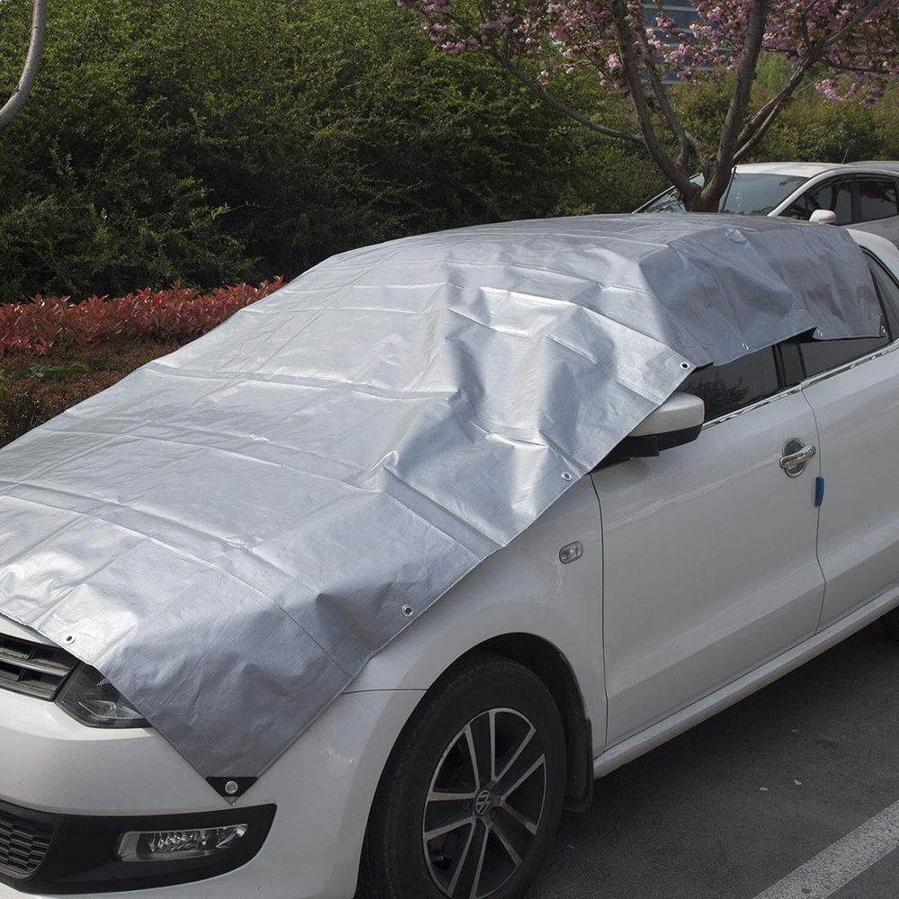 Тент 3х5 от дождя и снега 250г./м2 (серый/черный). Усиленные края.