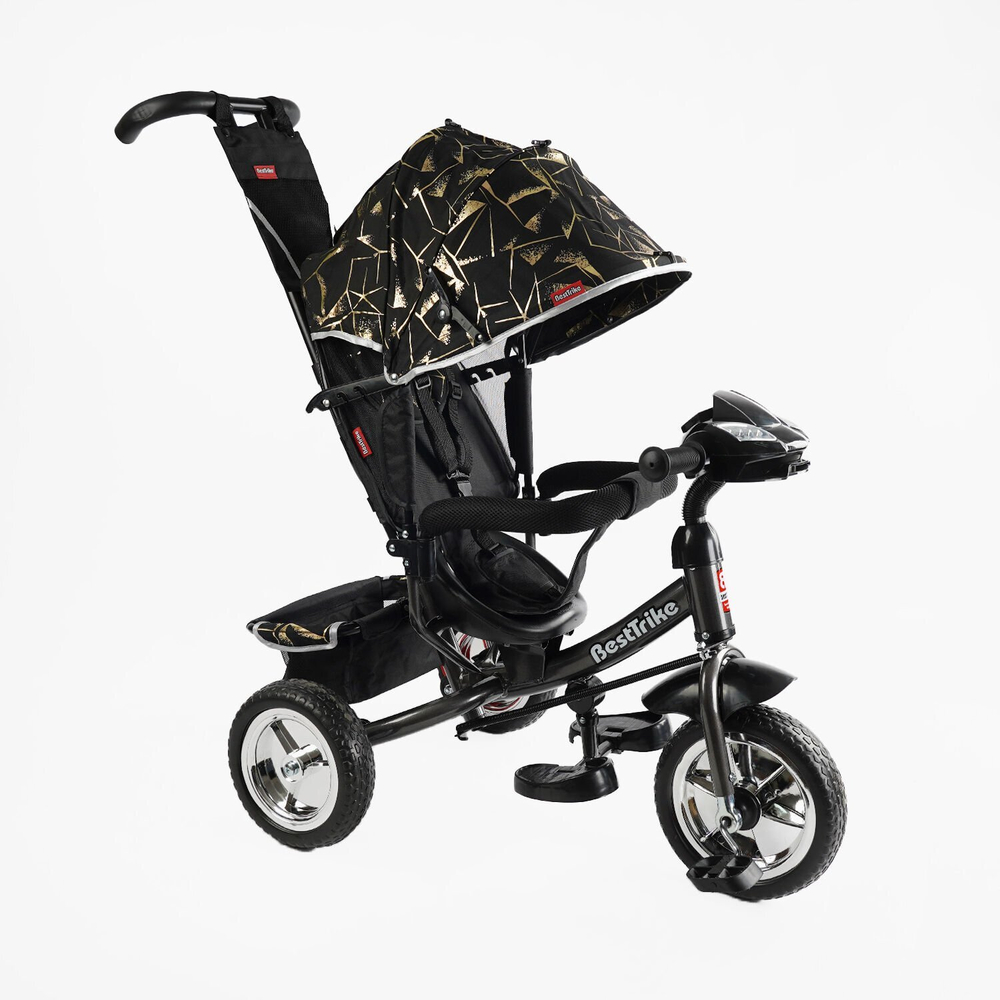 Дитячий триколісний велосипед Best Trike 6588 піна/фара, з батьківською ручкою