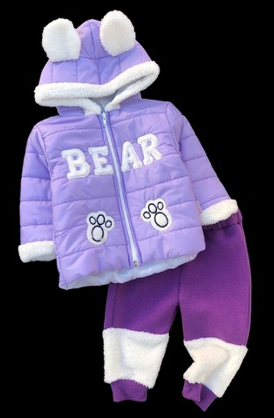 Костюм 2в1: куртка, штани «Bear», плащівка, трьохнитка з начосом, ТМ "Bebeytto" (68 см)