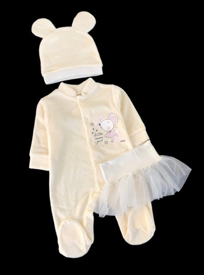 Комплект 3в1: чоловічок, шапочка, спідничка "Мишка-балерина", велюр, фатин ТМ "Happy TOT"