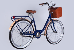 Велосипед городской 26 дюймов Dorozhnik Lux Velosteel 2025 с корзиной и багажником, рама 17"