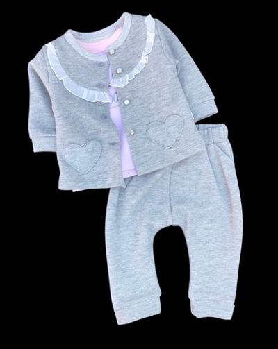 Костюм 3в1: піджак, штани, реглан "Girls & Dance" ,бавовна, двунитка петля ТМ "Bebetto"