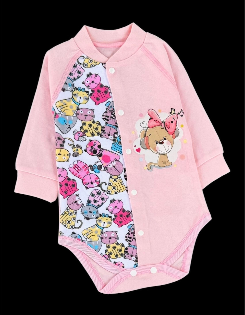 Боді з довгим рукавом "Принт", інтерлок ТМ "Happy ToT" (68 см)