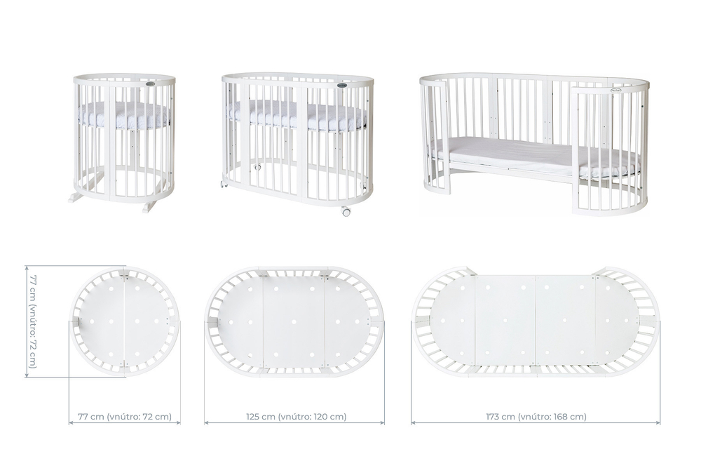 Детская кроватка-трансформер Ingvart Smart Bed 9 в 1 Round (72*72)