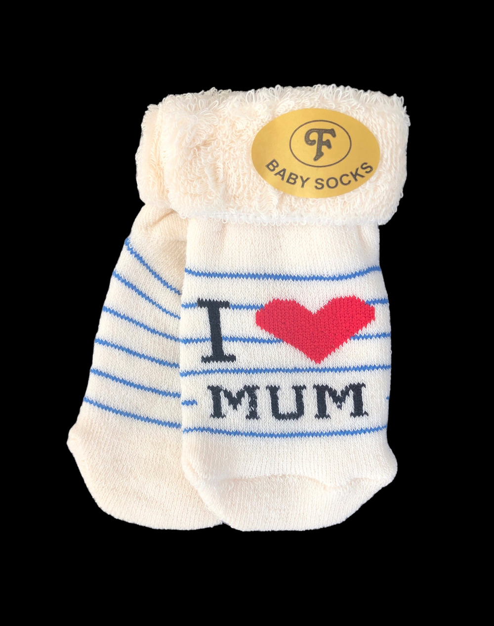 Шкарпетки "I love mum", махра ТМ "Baby socks" (0-6 міс)