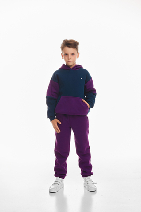 Дитячий спортивний утеплений костюм Kindamor Active Heat Purple/Blue, фліс для хлопчика